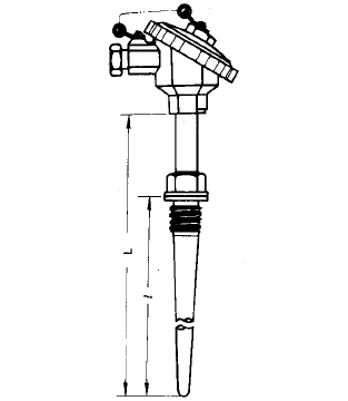 WZP-631A固定螺紋錐形套管熱電阻安裝圖片 WZP-631A固定螺紋錐形套管熱電阻安裝圖片