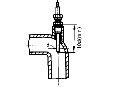 鎧裝熱電偶在彎曲管道上的垂直安裝圖片 鎧裝熱電偶在彎曲管道上的垂直安裝圖片