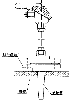 WRN,WRE-43C法蘭套管式熱電偶安裝圖片 WRN,WRE-43C法蘭套管式熱電偶安裝圖片