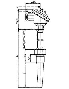 WZP-633固定螺紋錐形套管熱電阻安裝圖片 WZP-633固定螺紋錐形套管熱電阻安裝圖片
