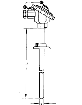 WZP-331活動(dòng)法蘭防水裝配式熱電阻安裝圖片
