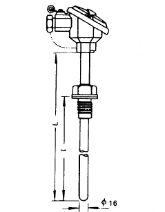WRN2-220無(wú)固定防濺雙支裝配式熱電偶安裝圖片