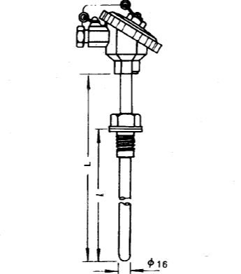 WRE2-230A固定螺紋防水雙支裝配式熱電偶安裝圖片