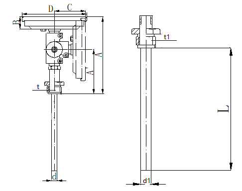 WSS-371可動(dòng)外螺紋萬向抽芯式雙金屬溫度計(jì)安裝圖片