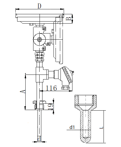 WSSP-471焊接抽芯式萬(wàn)向一體化雙金屬溫度計(jì)安裝圖片