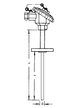 WRE-430T固定法蘭防水式裝配熱電偶安裝圖片